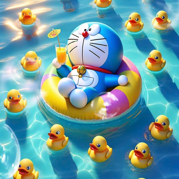 hình ảnh đại diện doreamon màu xanh dương cute 9