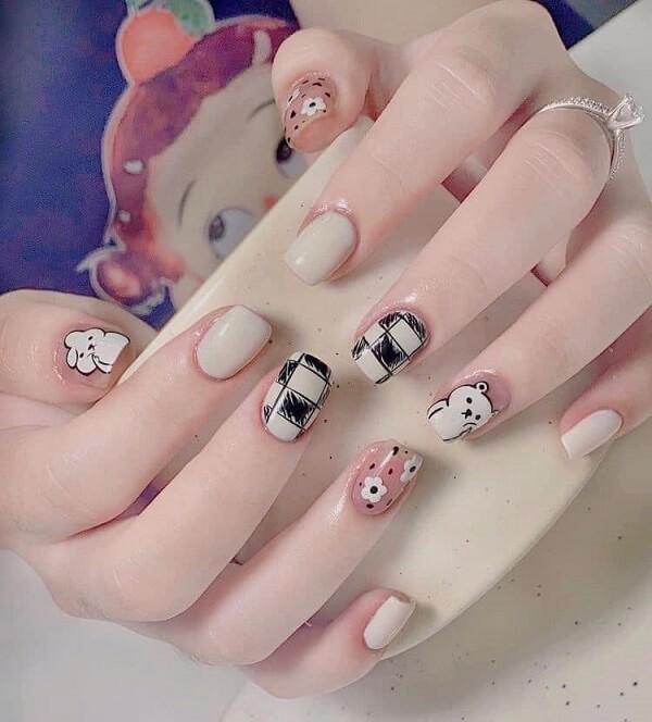 Nail móng ngắn cute 10