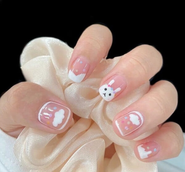 Nail móng ngắn cute 5