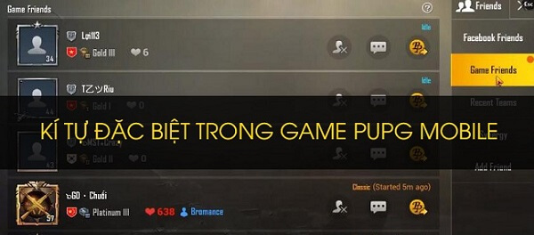 Kí tự đặc biệt PUBG 2
