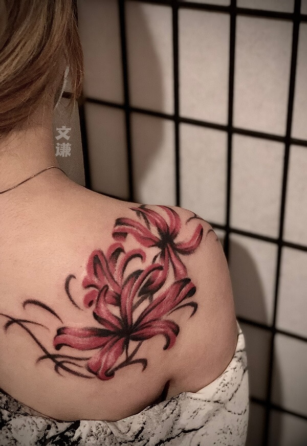 Tattoos hình xăm hoa bỉ ngạn 10