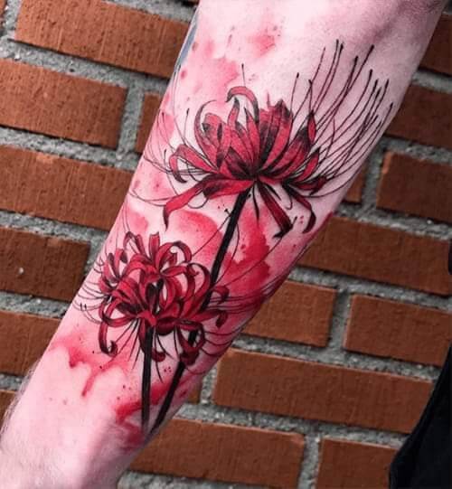 Tattoos hình xăm hoa bỉ ngạn 4