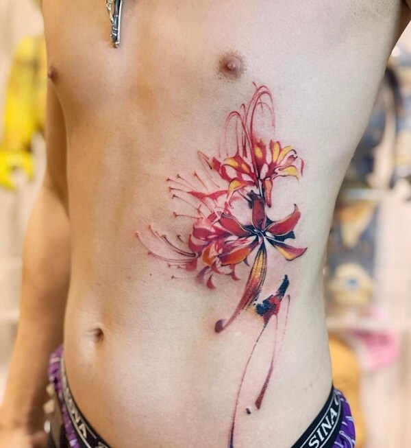 Tattoos hình xăm hoa bỉ ngạn 6