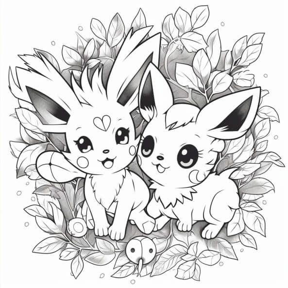 Tranh tô màu pokemon cute 5