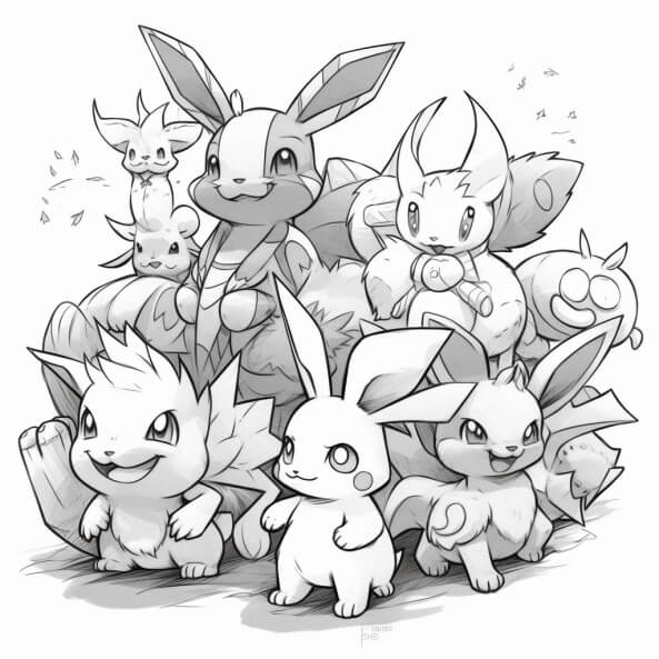 Tranh tô màu pokemon cute 7