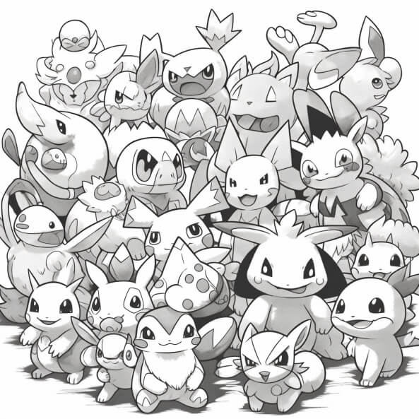 Tranh tô màu pokemon cute 8