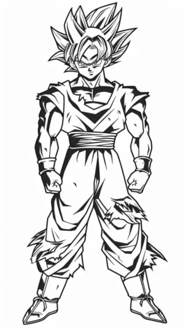 Tranh tô màu songoku 5