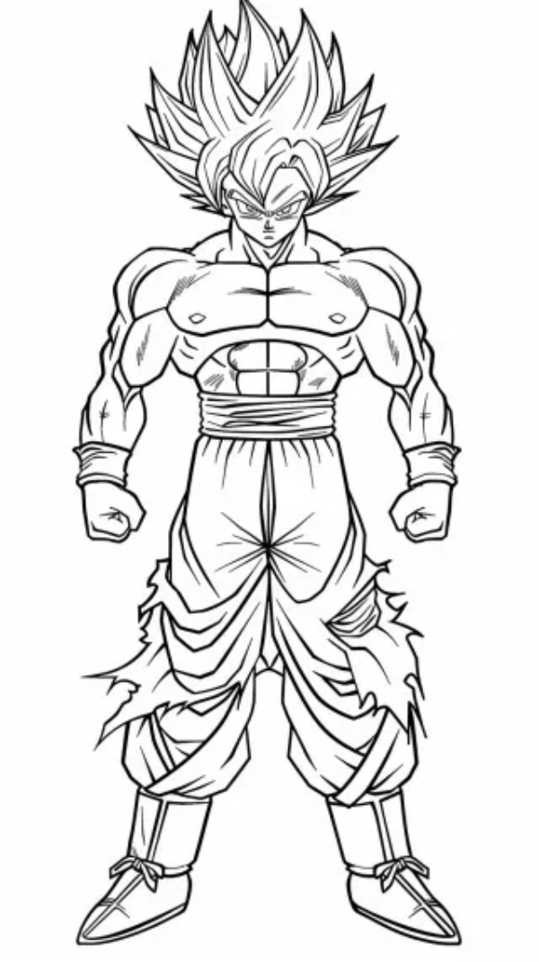 Tranh tô màu songoku 9