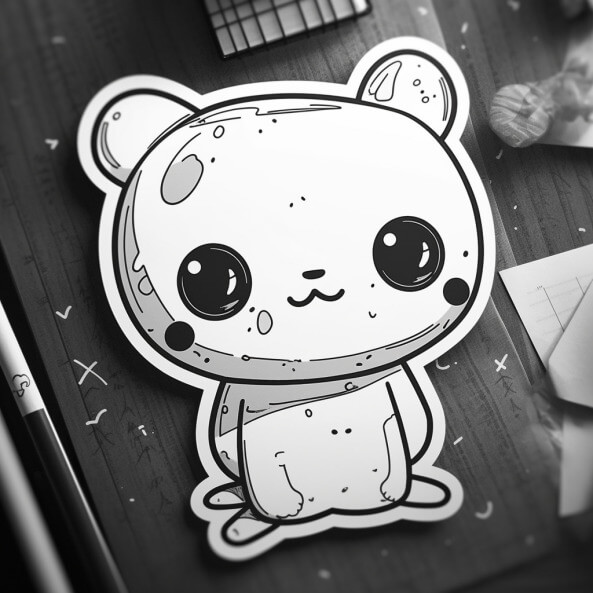 Hình sticker cute không màu 8