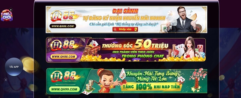 Các chương trình khuyến mãi QH88 thưởng nạp đầu