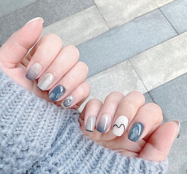 Mẫu nail hàn quốc dễ thương 2