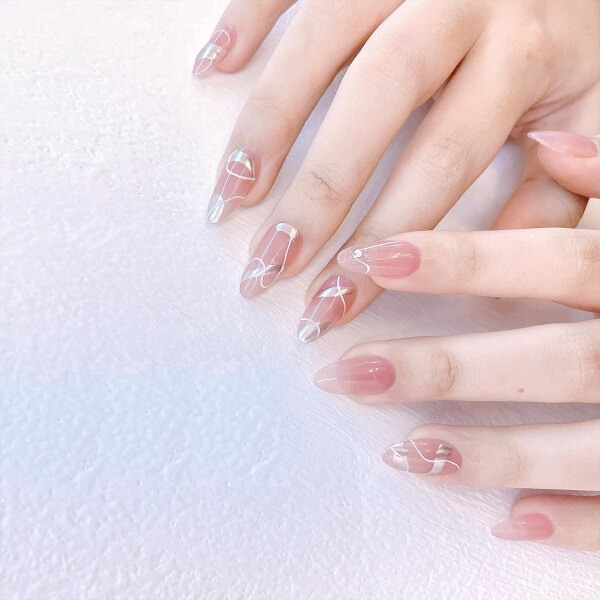 những mẫu nail hàn quốc đơn giản 3