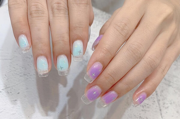 Mẫu nail màu tím 6