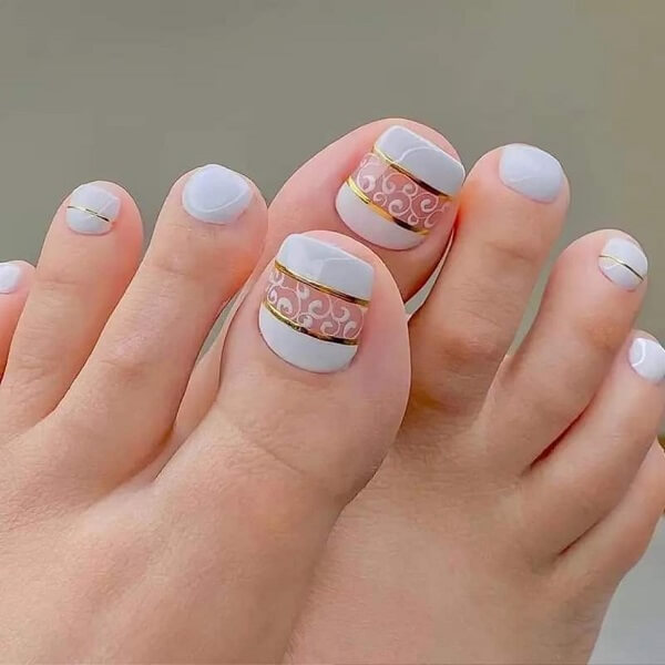 Nail chân màu trắng 4