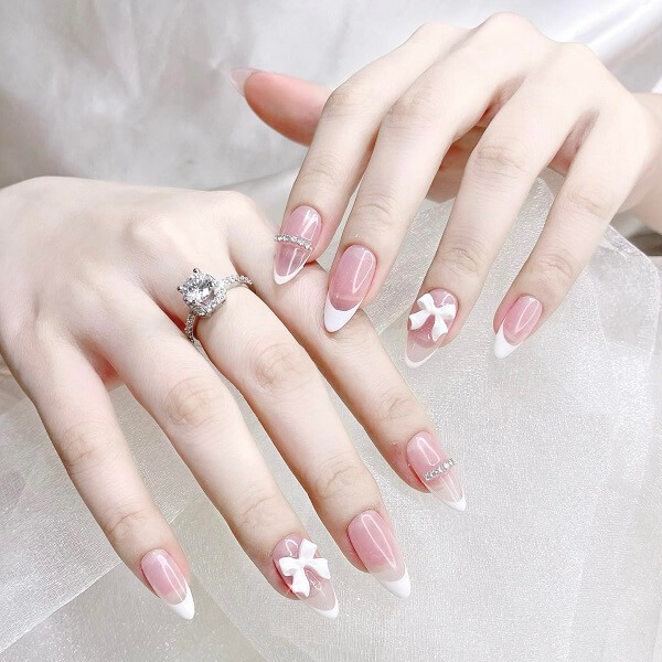 những mẫu nail màu hồng thạch 3