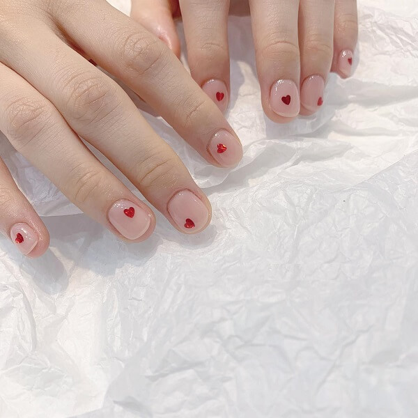 Mẫu nail màu hồng 7