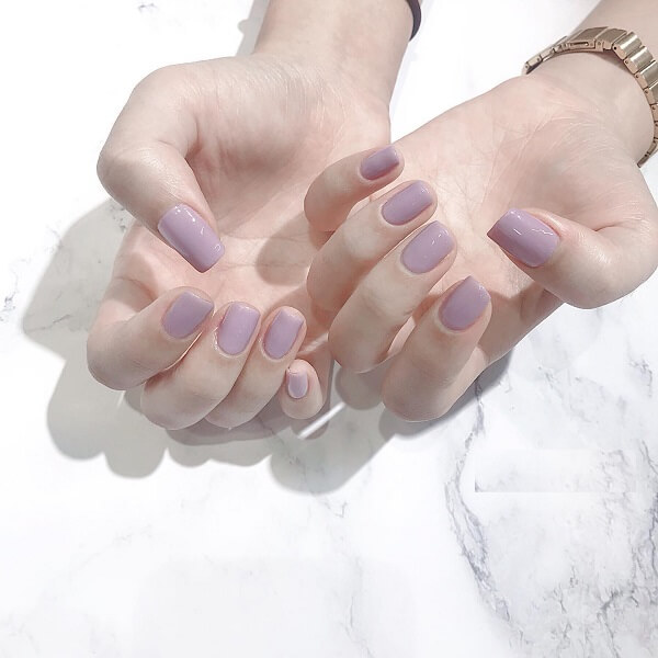 Mẫu nail màu tím pastel 1