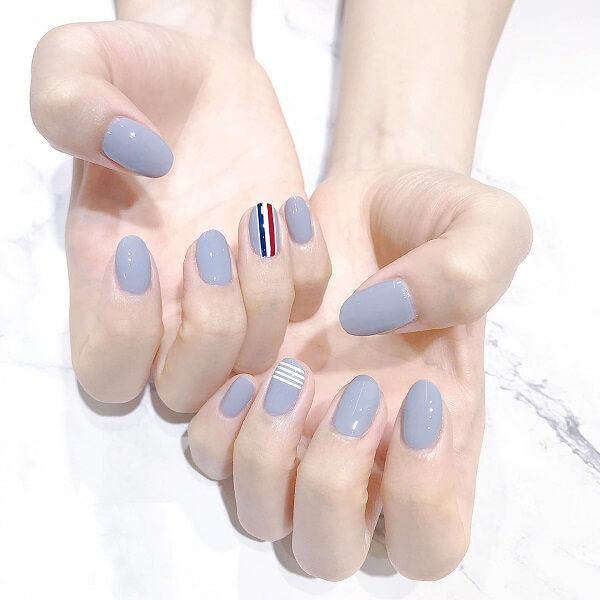 Mẫu nail màu tím pastel 3