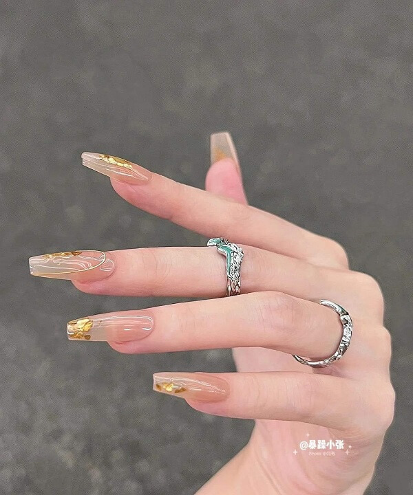 Mẫu nail ombre hồng 2