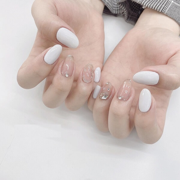 nail màu trắng 5