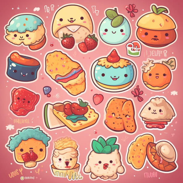 Sticker đồ ăn cute 1