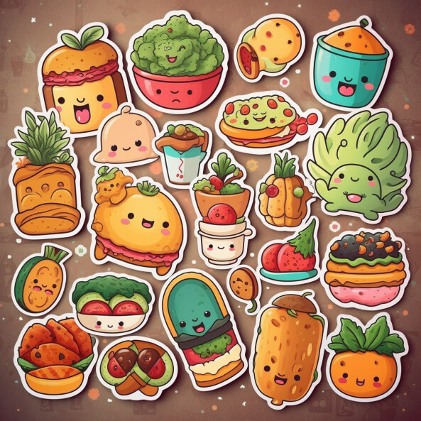 Sticker đồ ăn cute 8