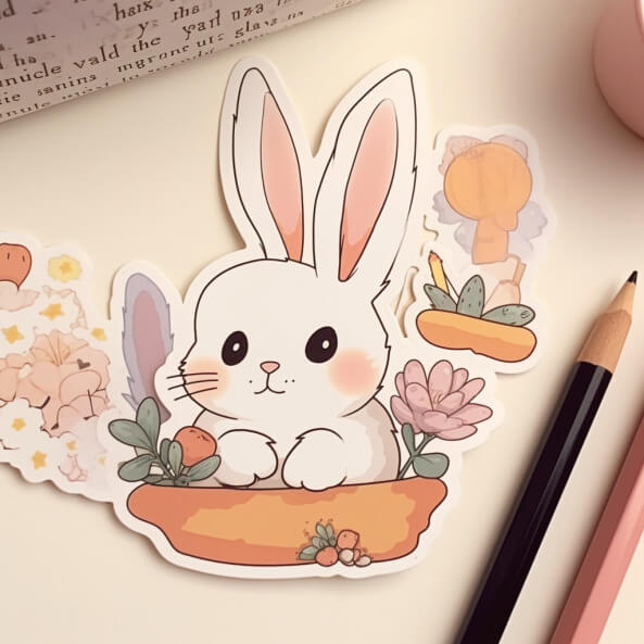 sticker thỏ cute 1