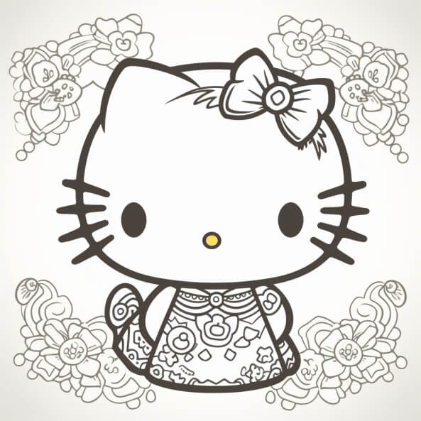 Tranh tô màu hello kitty 7