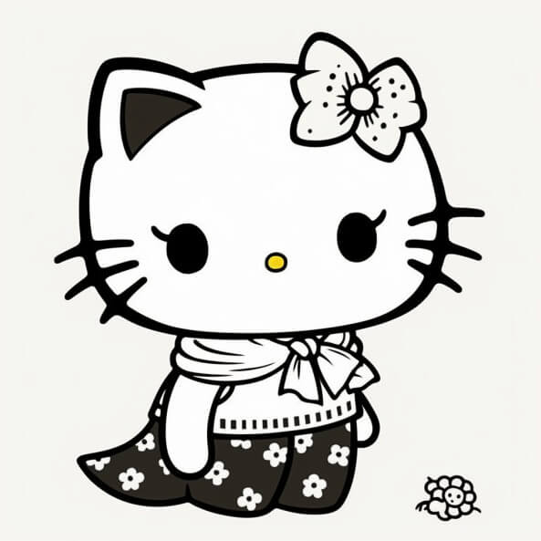 Tranh tô màu mèo hello kitty 4