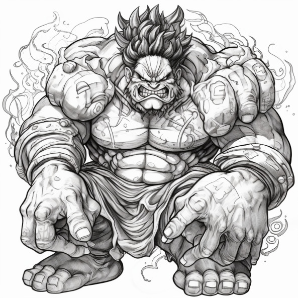 Tranh tô màu one piece luffy gear 4 5