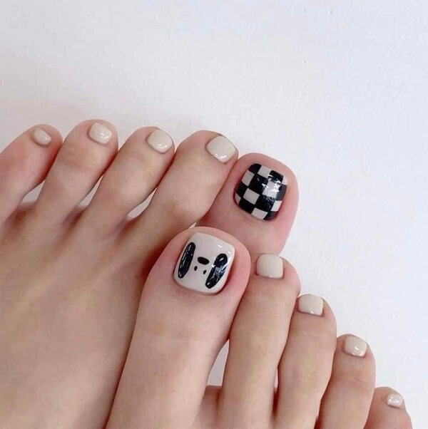 Mẫu nail caro 3