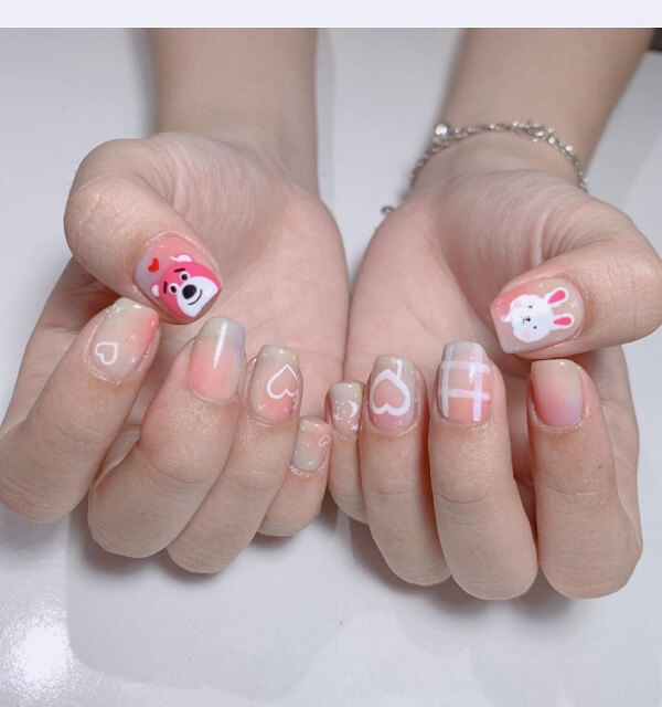 những mẫu nail hoạt hình dễ thương 4