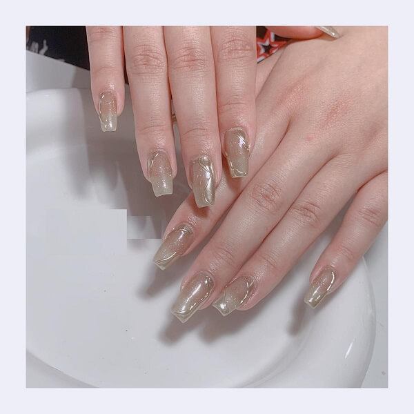 Nail màu nâu thạch 10