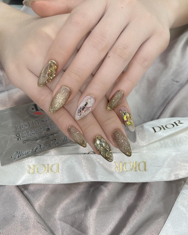 Nail màu nâu thạch 5