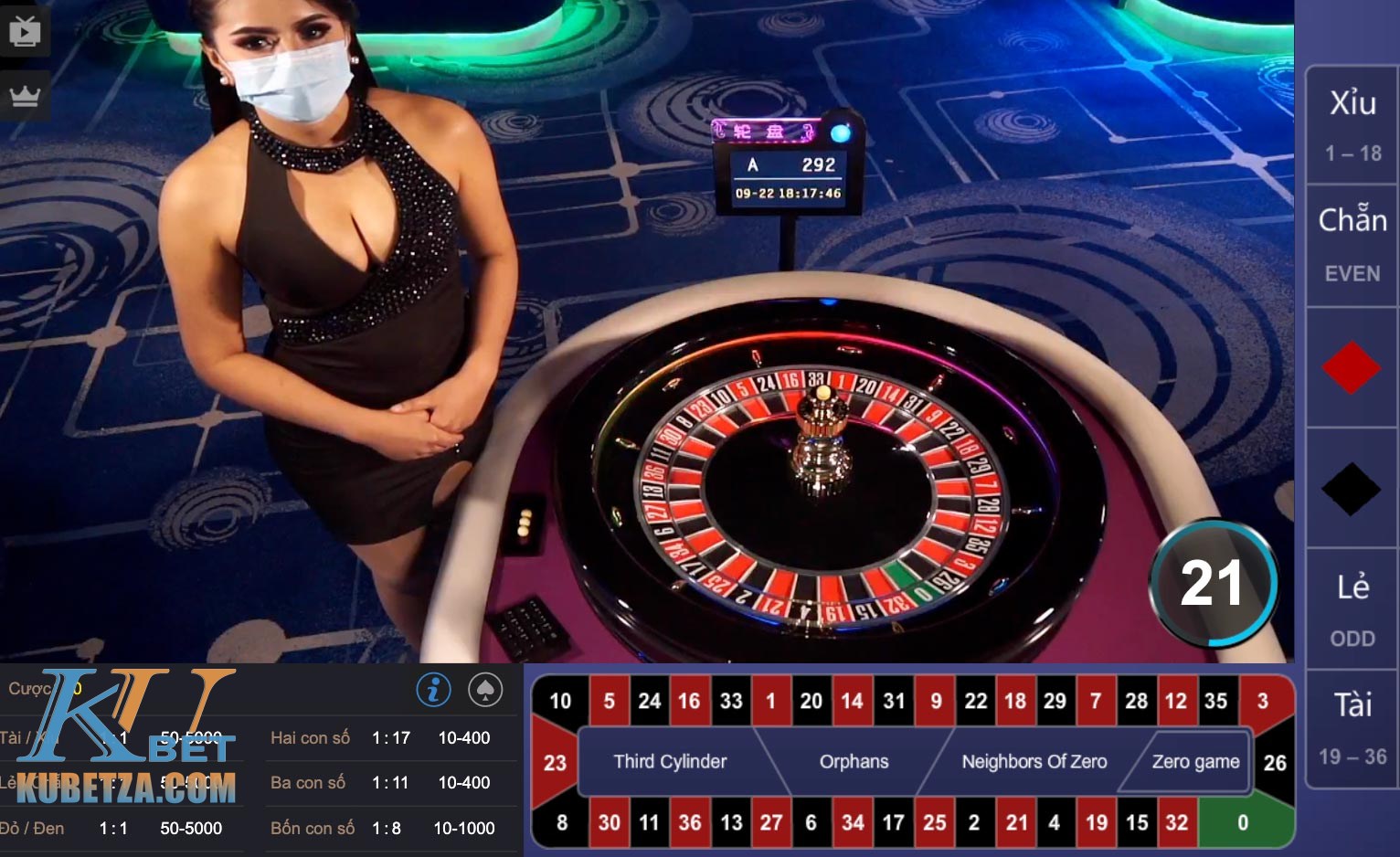 Roulette là một trong những trò chơi casino phổ biến nhất tại Kubet