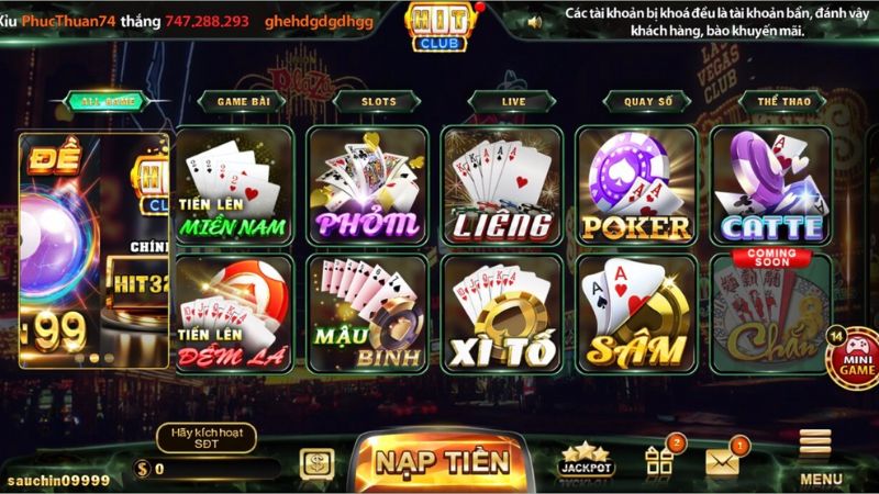 Game Hitclub có những tựa game gì đáng chơi?
