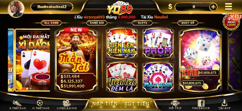 Những tựa game đẳng cấp nhất nhì làng cá cược tại Yo88