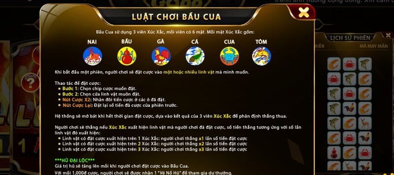 Luật chơi bầu cua tại Go88