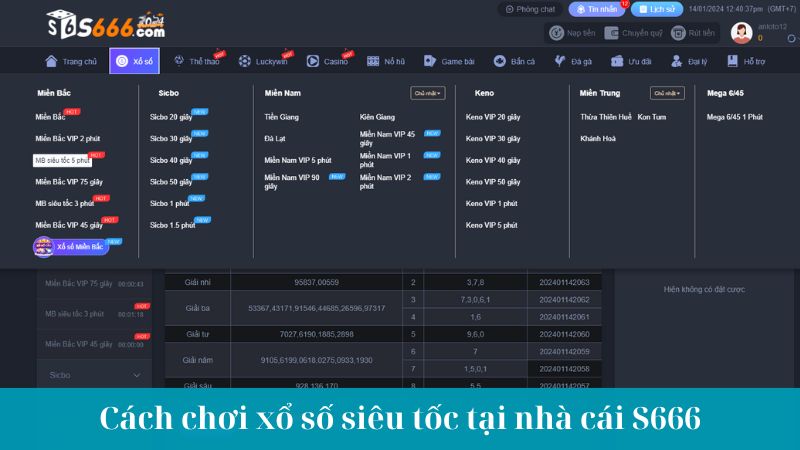 Cách chơi xổ số siêu tốc tại nhà cái S666