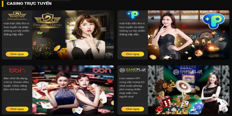 Vô số các thể loại cá cược casino