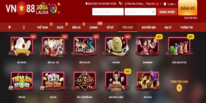 Khám phá về sảnh game bài VN88 cực lôi cuốn