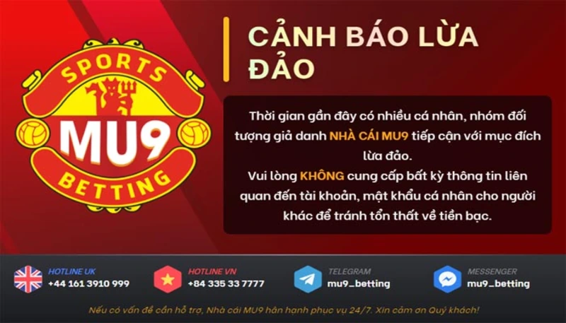 Cảnh báo lừa đảo từ Mu9