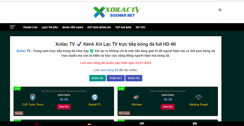 Tìm hiểu thông tin truy cập vào trang web Xoilac 