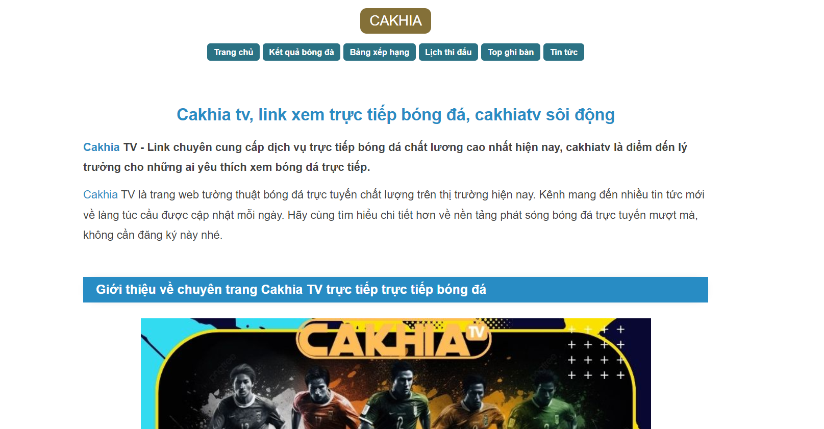 Cakhia TV được vinh danh là trang web số 1 cho xem bóng đá trực tiếp