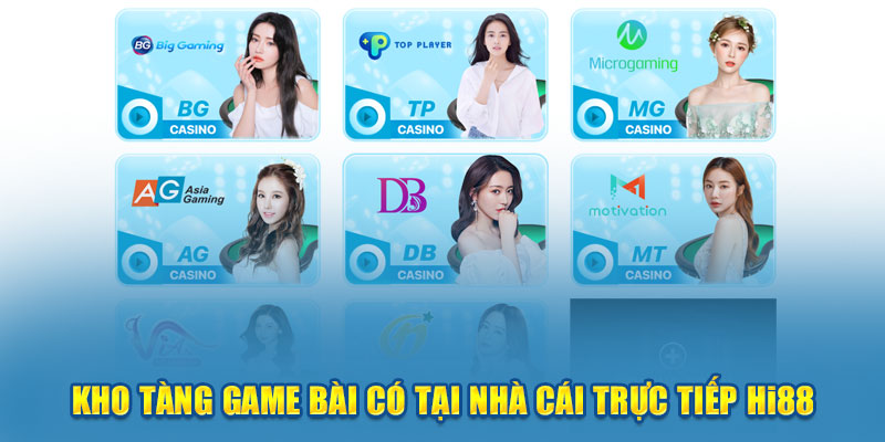  Sảnh game bài có tại Hi88 