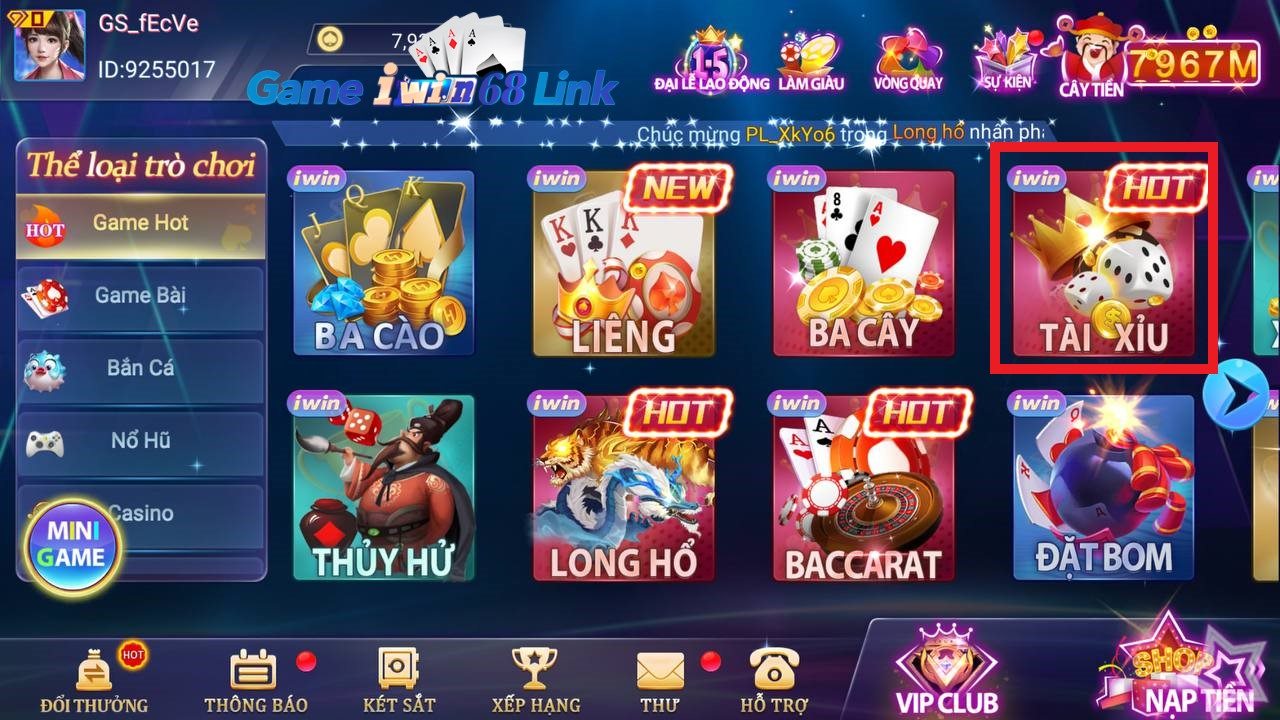 Số lượng phiên tài xỉu tại cổng game Iwin68