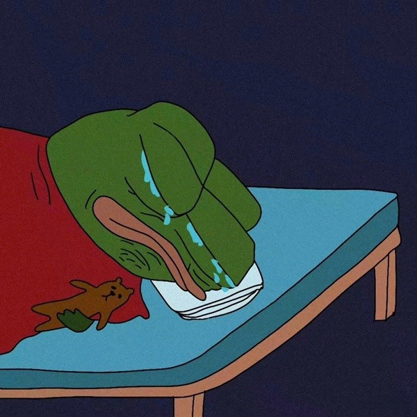 Meme frog sad​ 18