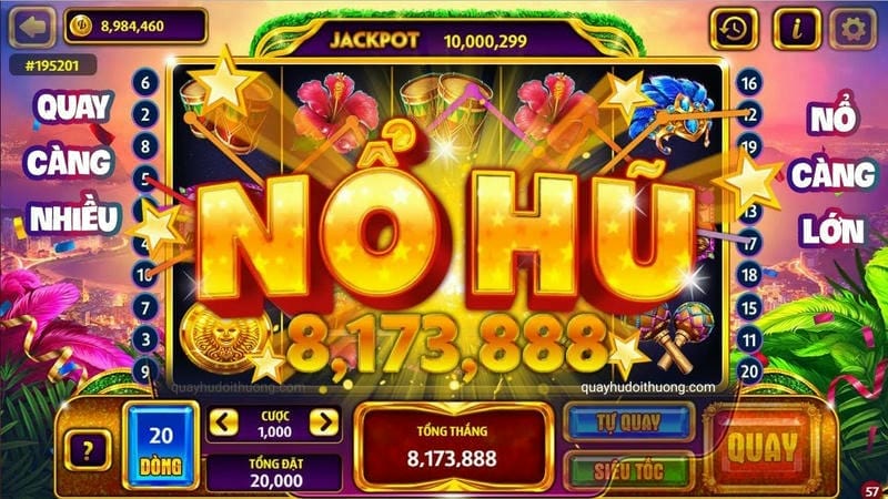 Giao diện game nổ hũ đổi thưởng rực rỡ, đầy hấp dẫn